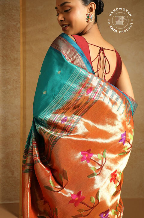 Blue Pure Silk Paithani Saree