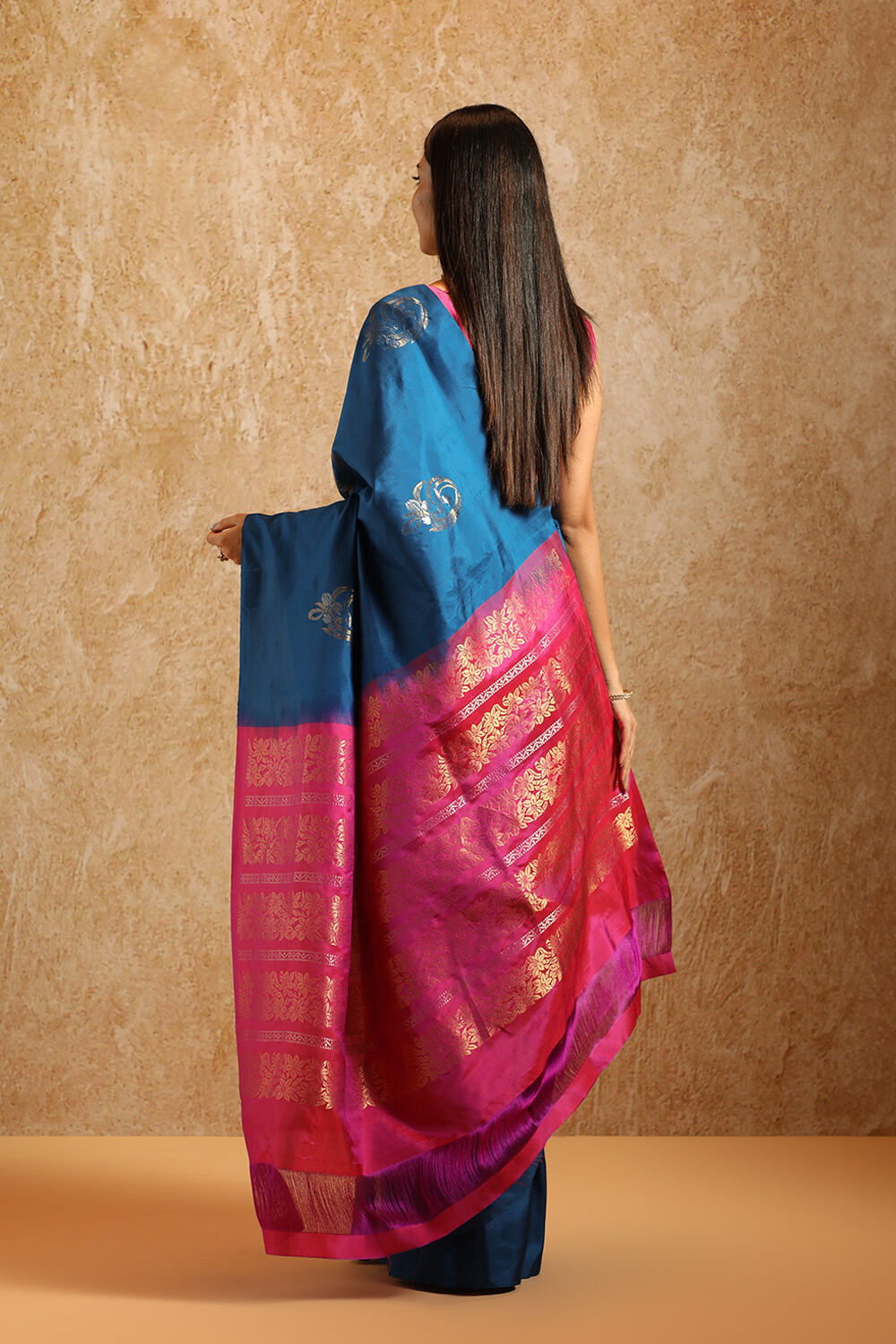 Blue South Pure Silk Woven Saree image number null