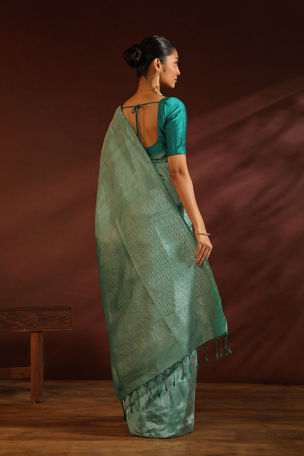 Green South Pure Silk Woven Saree image number null