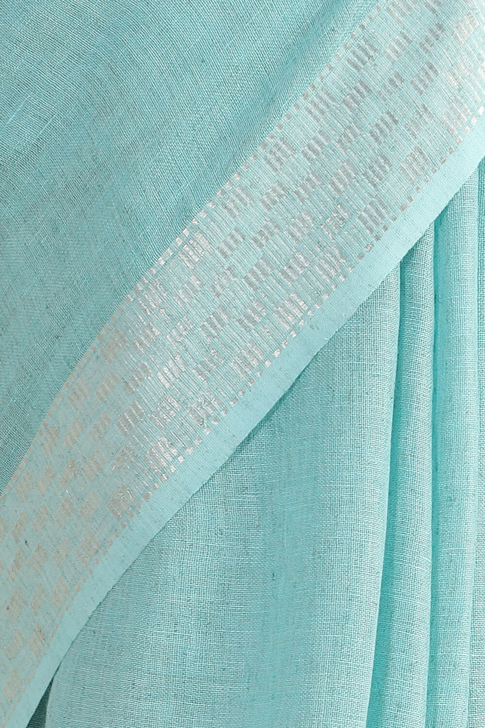 Light Blue Handwoven Bhagalpuri Pure Linen Saree image number null