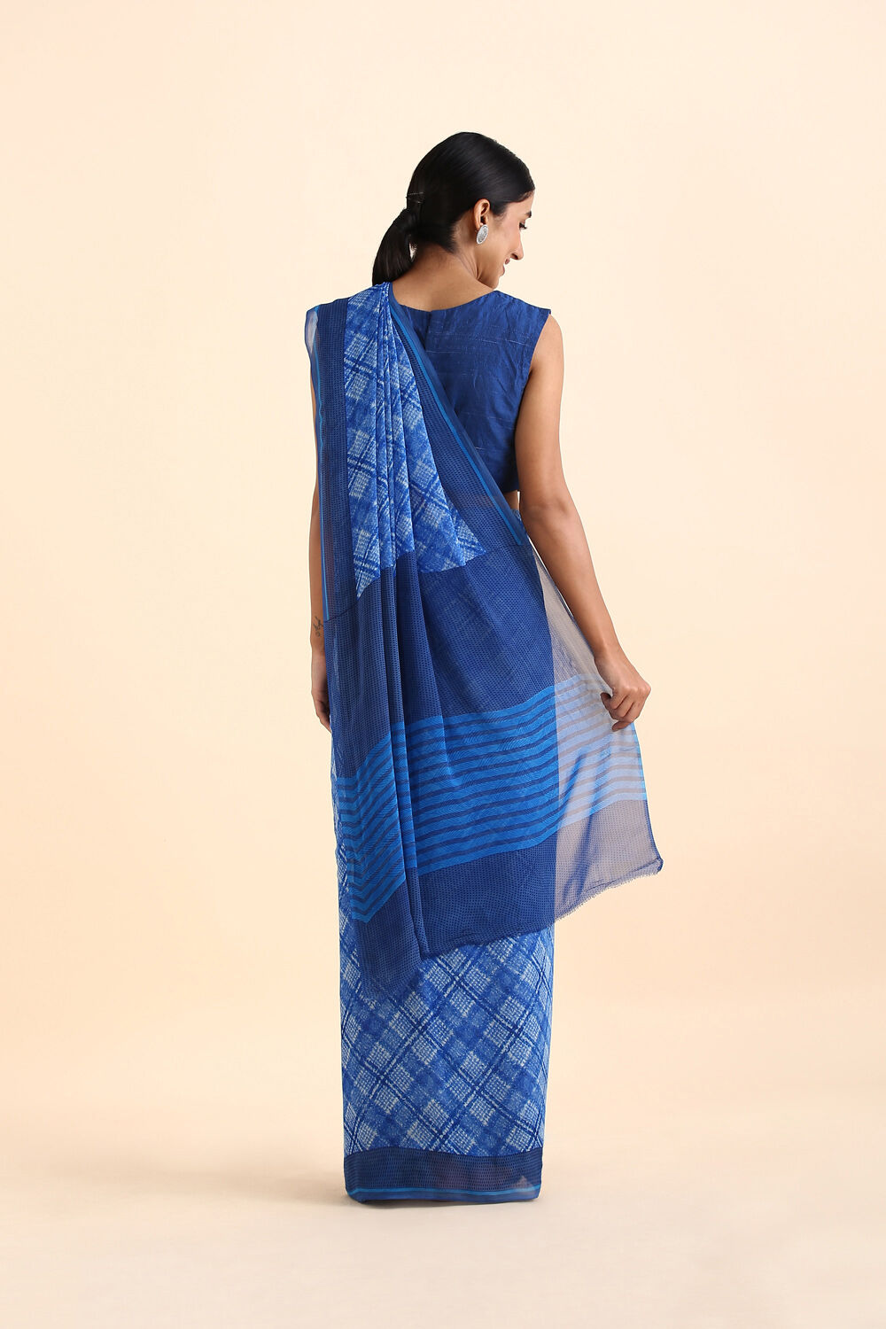 Blue Georgette Printed Saree image number null