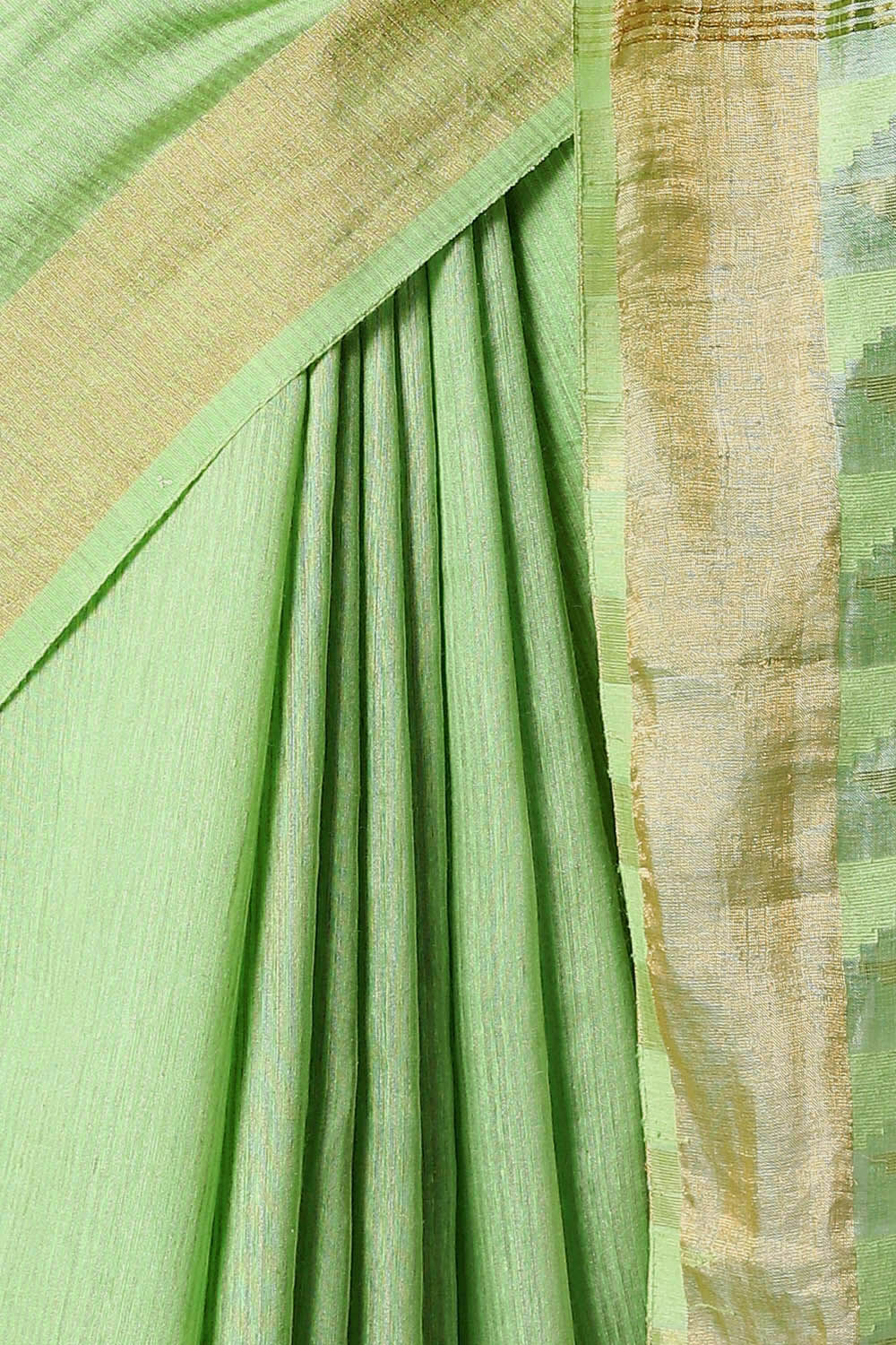 Green Pure Silk Tussar Bhagalpuri Saree image number null