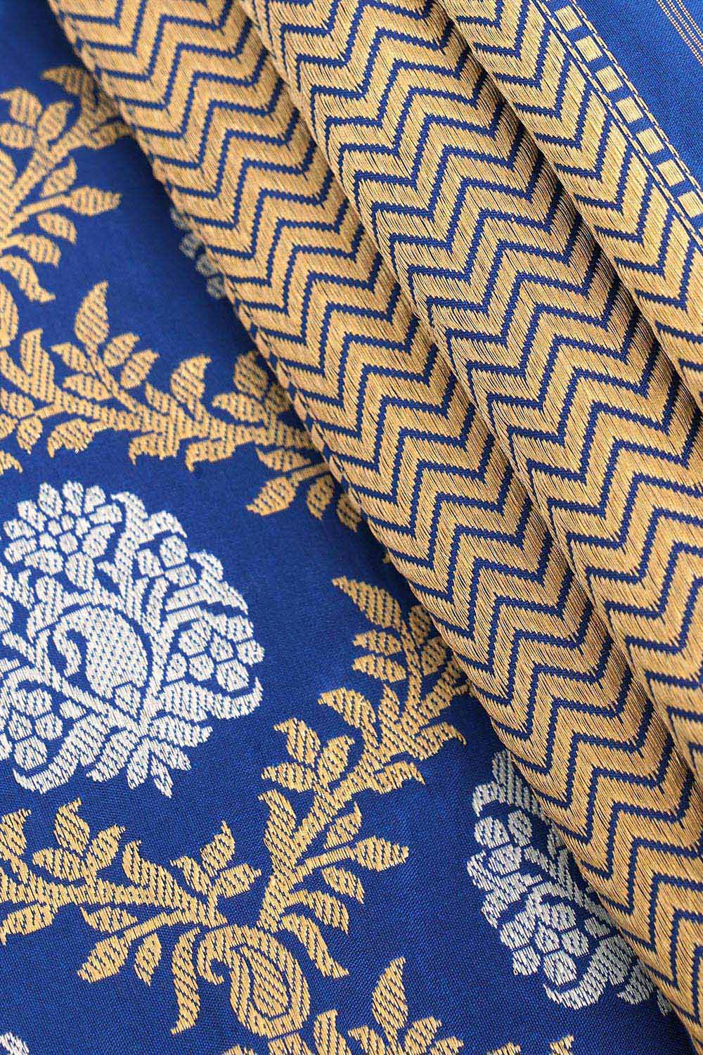 Navy Pure Silk Kadwa Banarasi Saree image number null