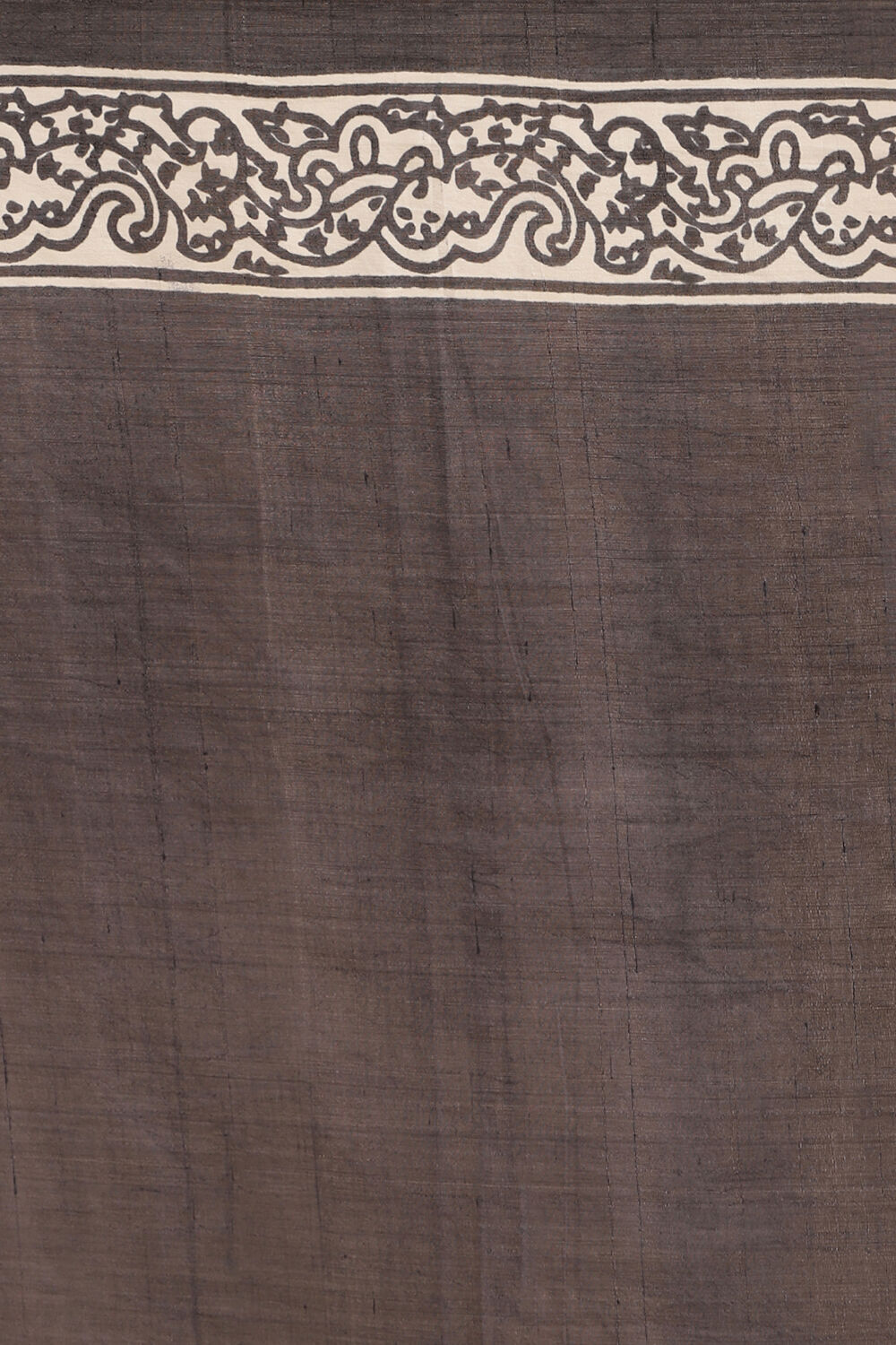 Grey Hand Blockprinted Pure Silk Saree image number null