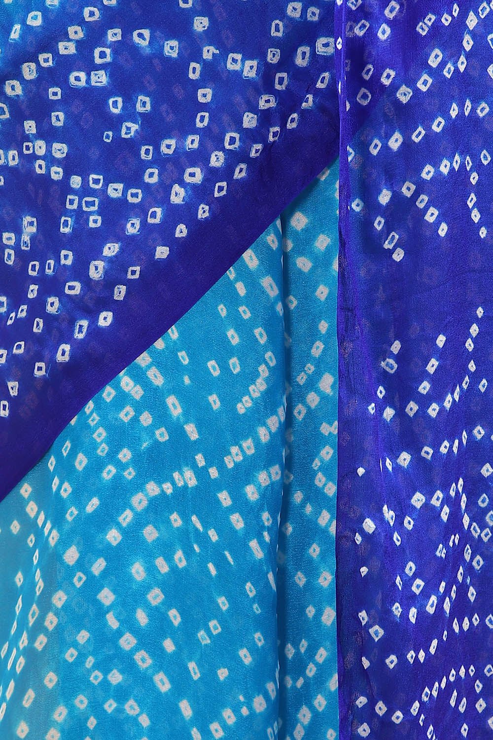 Blue Pure Georgette Bandhani Saree image number null