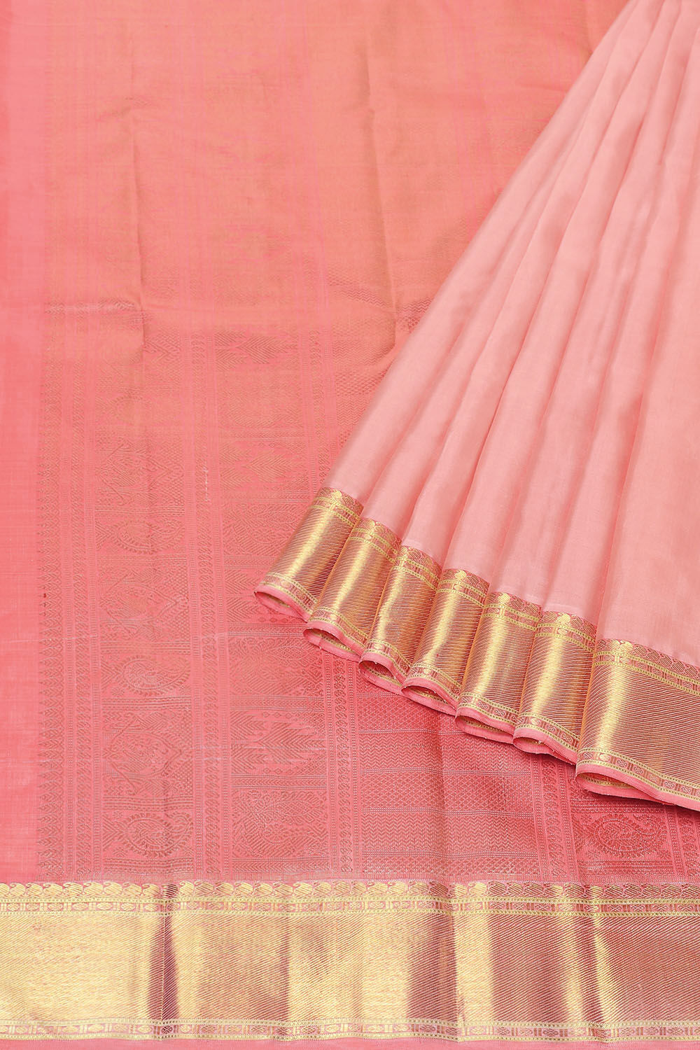 Light Orange Pure Silk Kanjivaram Saree image number null