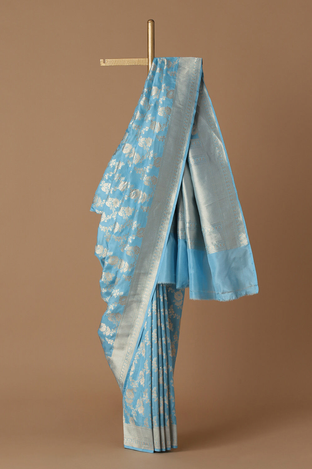 Light Blue Pure Silk Banarasi Saree image number null