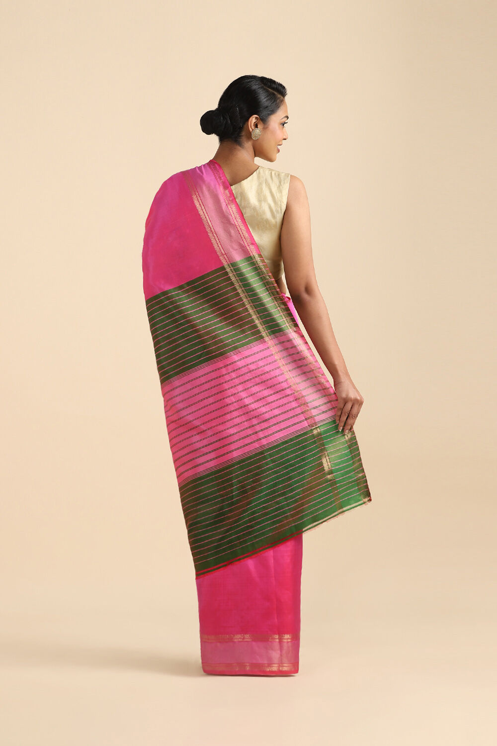 Light Pink Pure Silk Woven Saree image number null