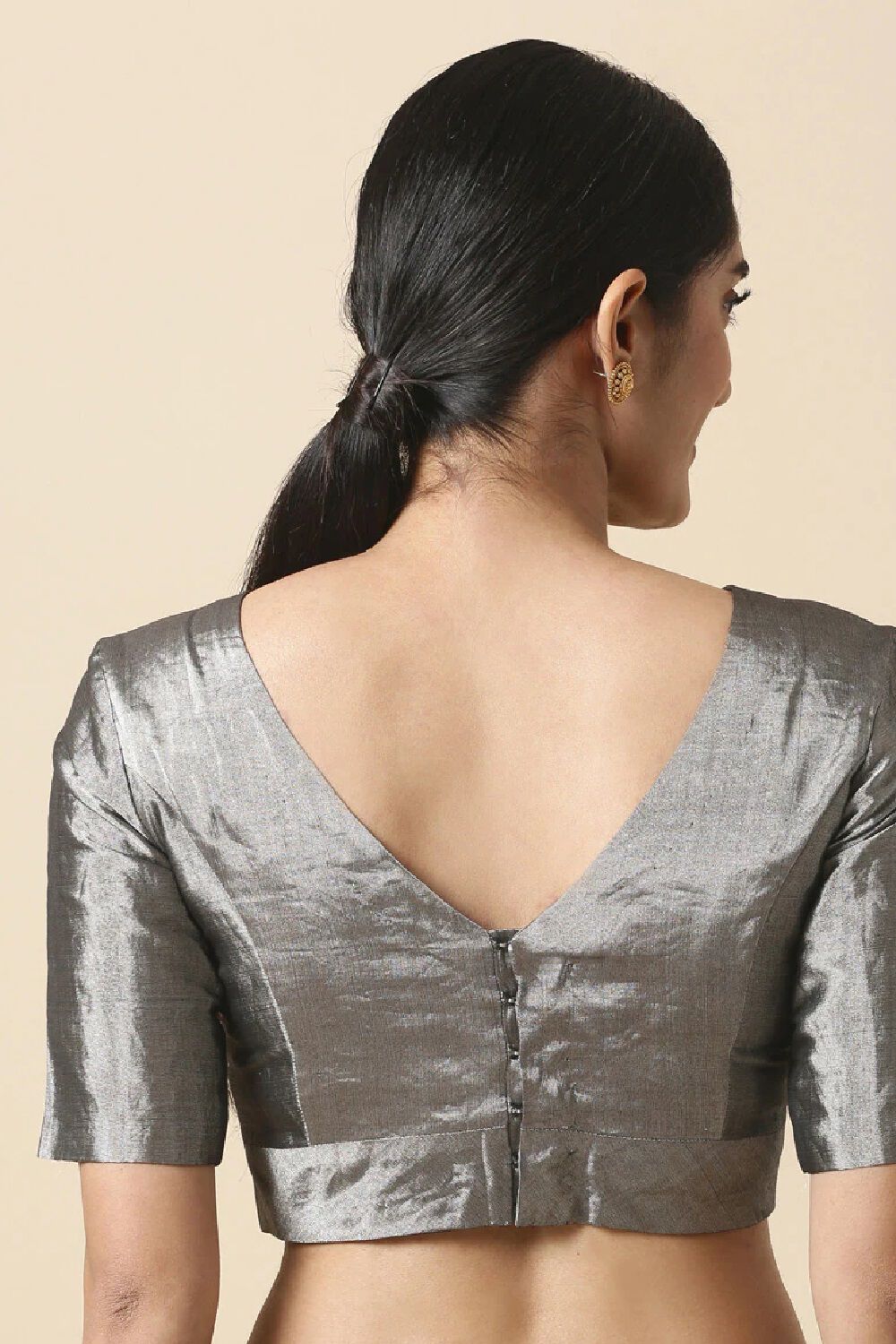Grey Tissue Cotton Blouse image number null