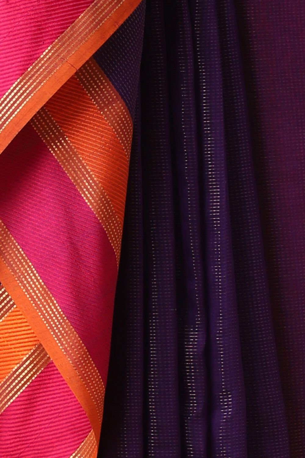 Purple Pure Silk Cotton Maheswari Saree image number null