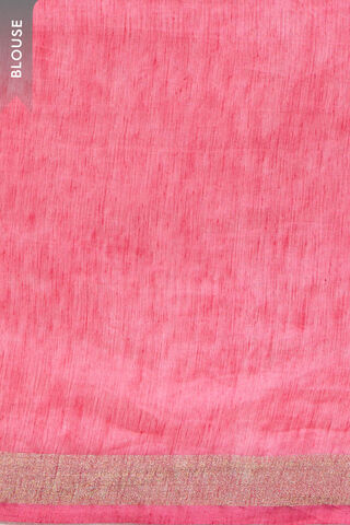 Pink Pure Silk Linen Embroidered Saree thumbnail image number null