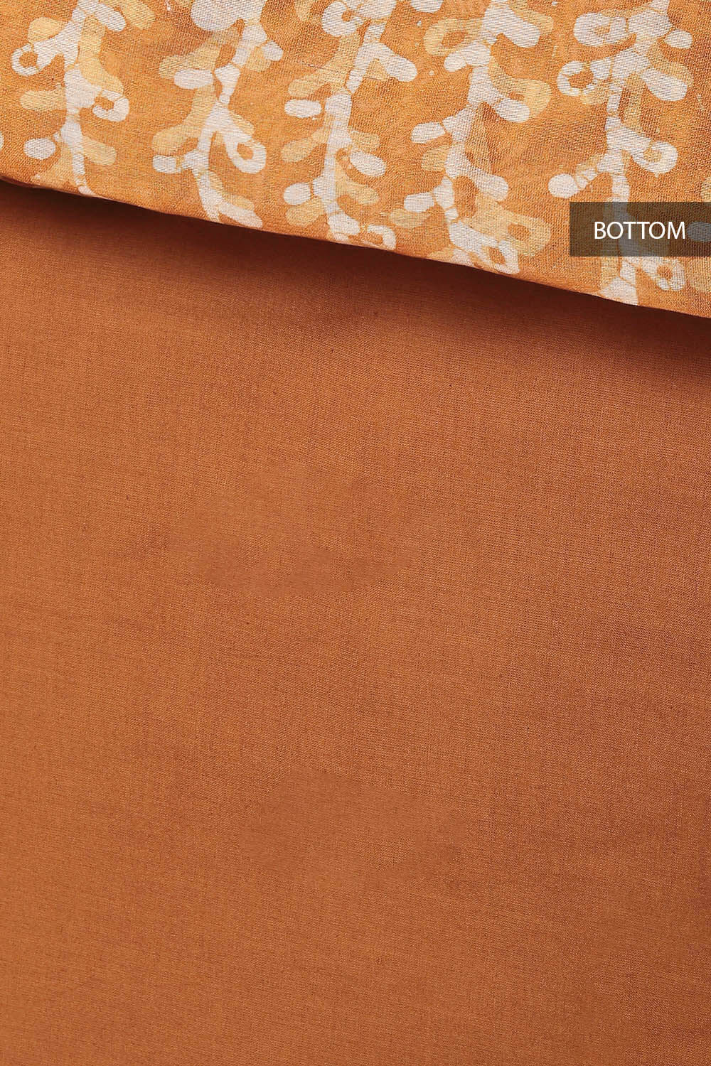Orange Silk Cotton Bagru Printed Unstitched Suit Set image number null
