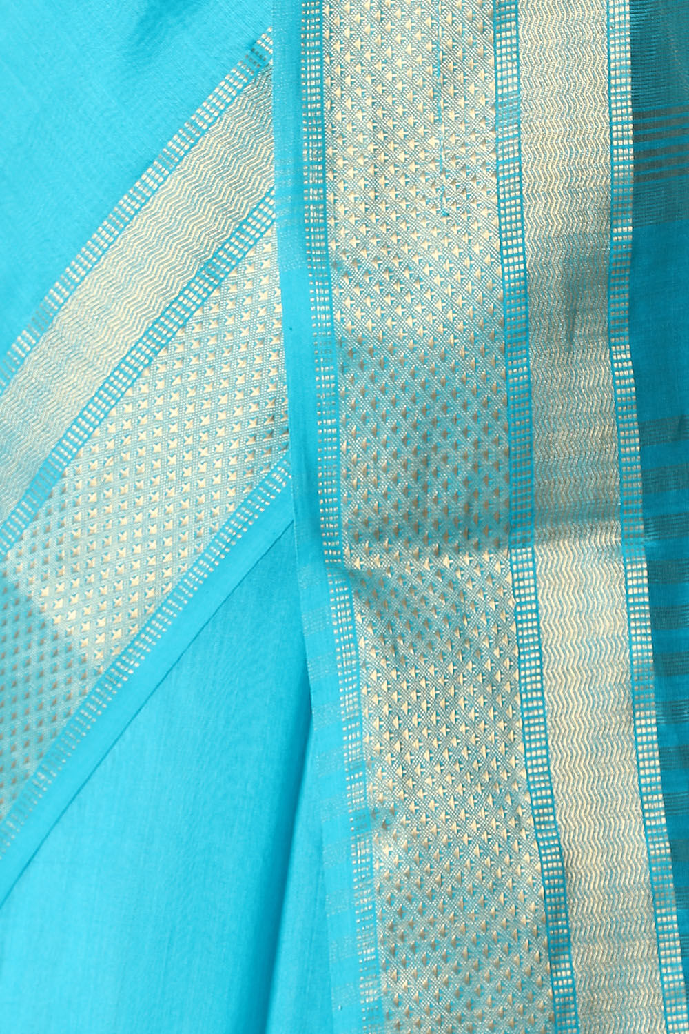 Light Blue Pure Silk Cotton Maheswari Saree image number null