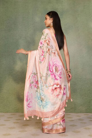 Pink   Printed Pure Viscose Saree thumbnail image number null