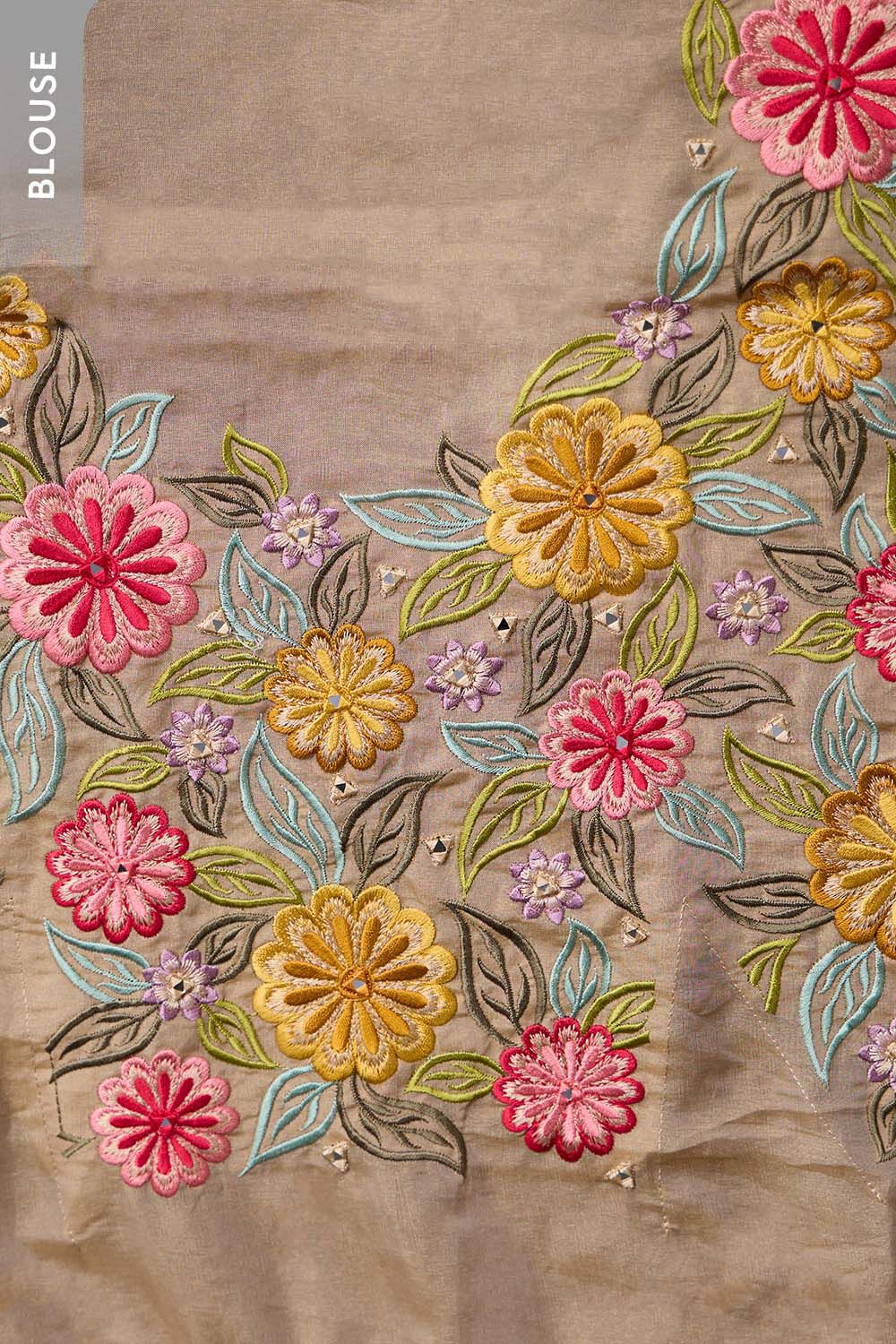 Beige Woven Viscose Tissue Saree image number null