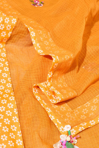 Orange Pure Kota Embroidered Saree thumbnail image number null