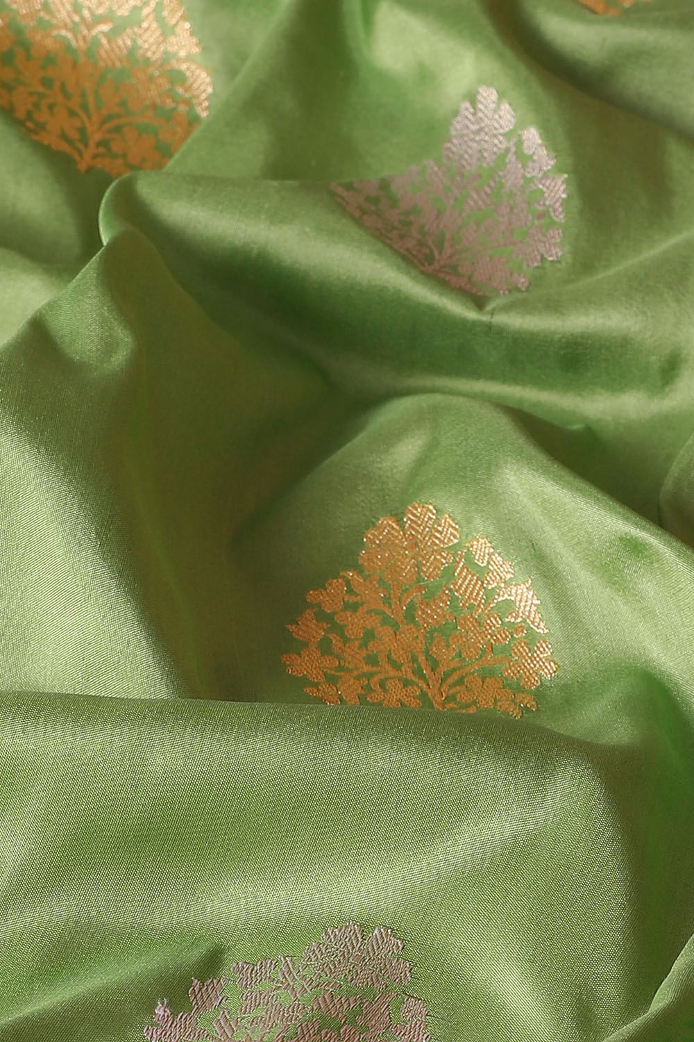 Light Green Pure Silk Banarasi Saree image number null