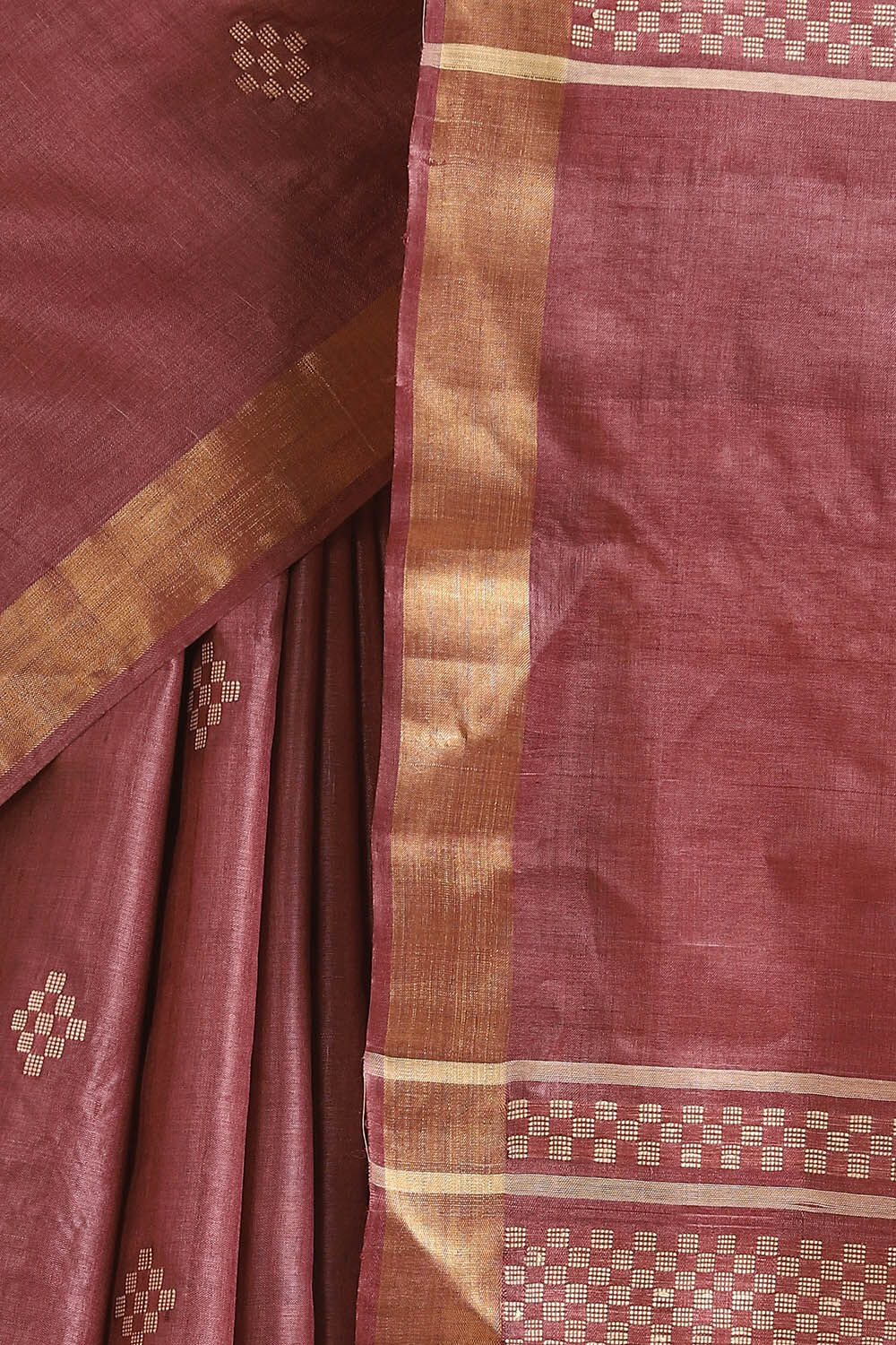 Brown Pure Pure Tussar Woven Saree image number null