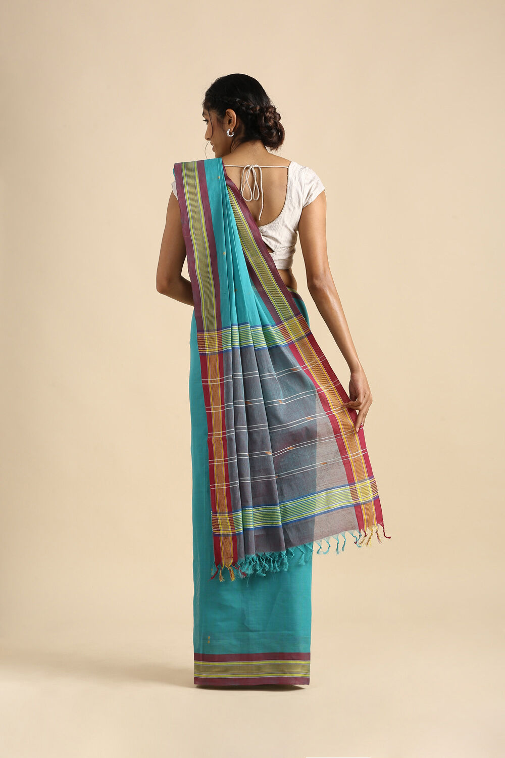 Green Pure Cotton South Saree image number null