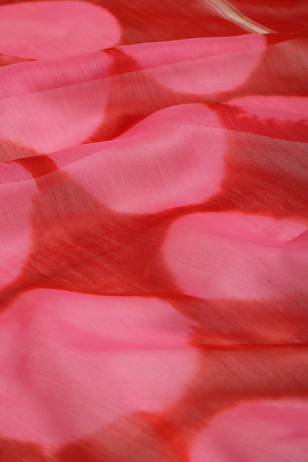 Pink Tie and Dye Shibori Pure Silk Cotton Rajasthan Saree image number null