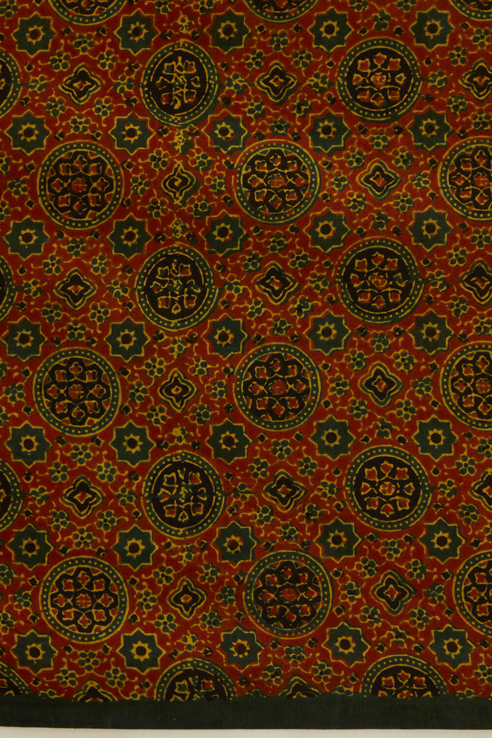 Green Pure Cotton Ajrakh Block Print Saree image number null