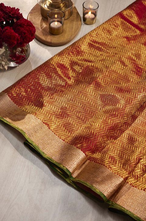Red Kanjeevaram Tissue Saree