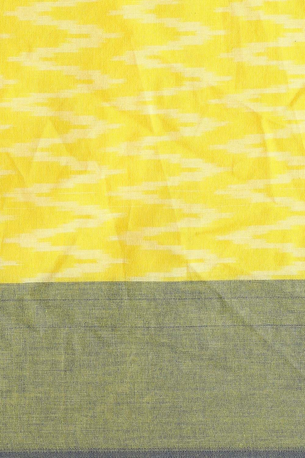 Light Yellow Pure Cotton Pochampalli Ikat Saree image number null