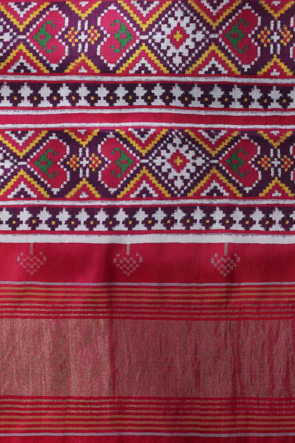 Pink Pure Silk Patan Patola Chanda Bhat Saree image number null