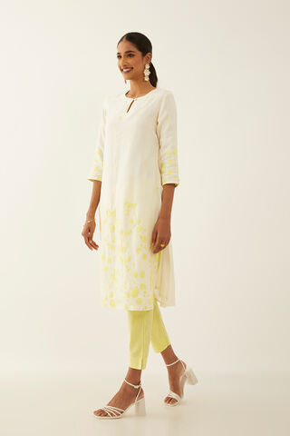 Off White Viscose Embroidered Kurta thumbnail image number null