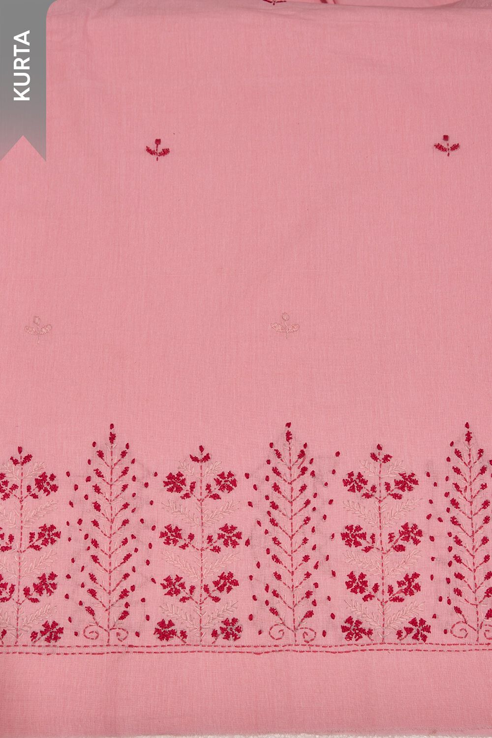 Light Pink Pure Cotton Embroidered Unstitched Suit Set image number null