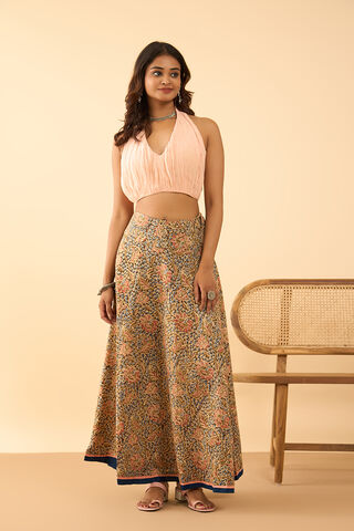 Blue Kalamkari Pure Cotton Ethnic Skirt thumbnail image number null