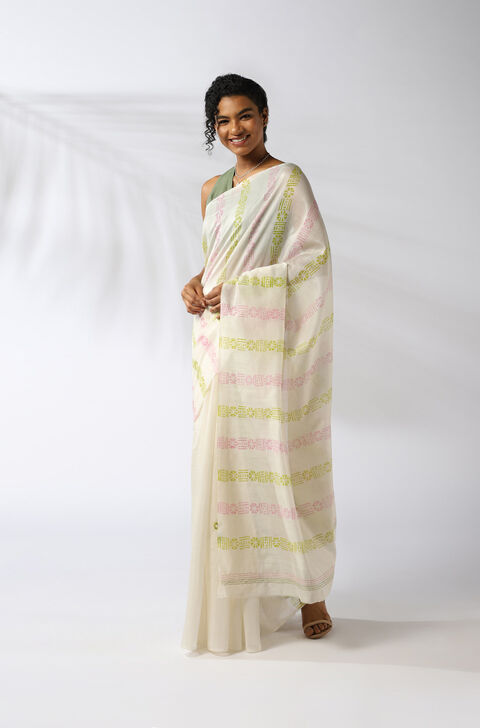 Green Pure Silk Cotton Printed Saree