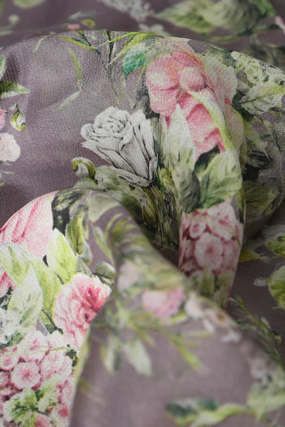 Grey Viscose Crepe Digital Printed Saree image number null