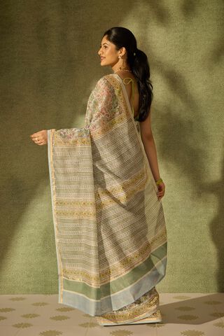 Blue Rajasthan Pure Silk Cotton Printed Sanganeri Saree thumbnail image number null