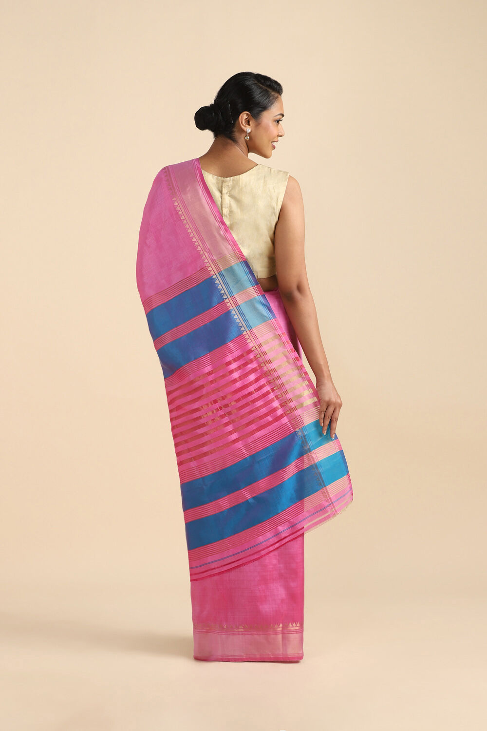 Light Pink Pure Silk Woven Saree image number null