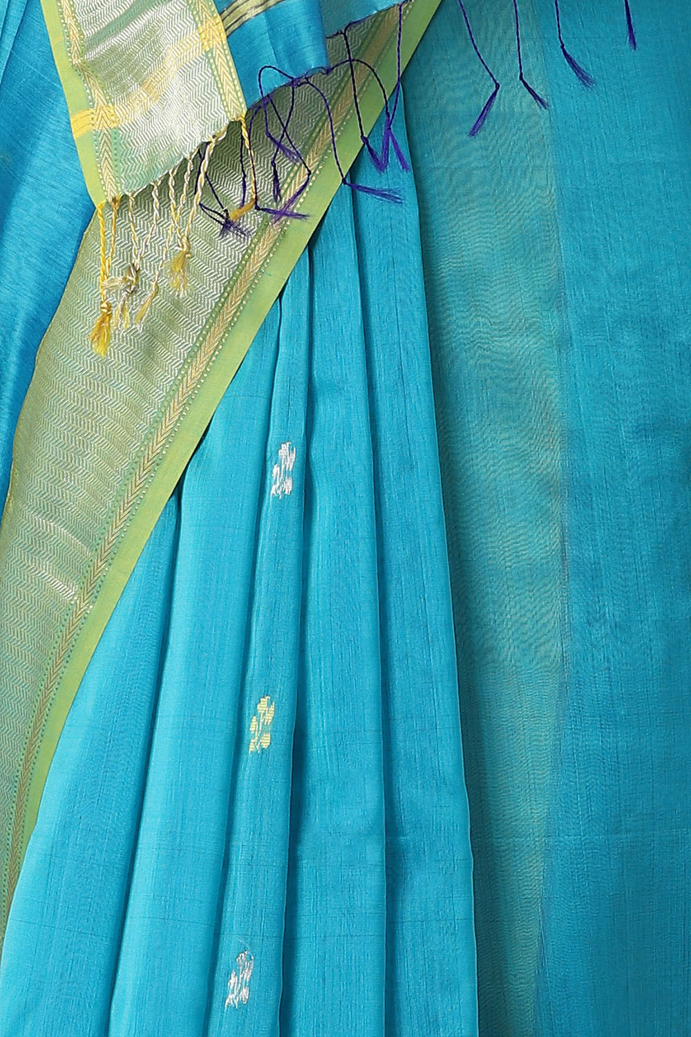 Light Blue Pure Silk Cotton Maheswari Saree image number null