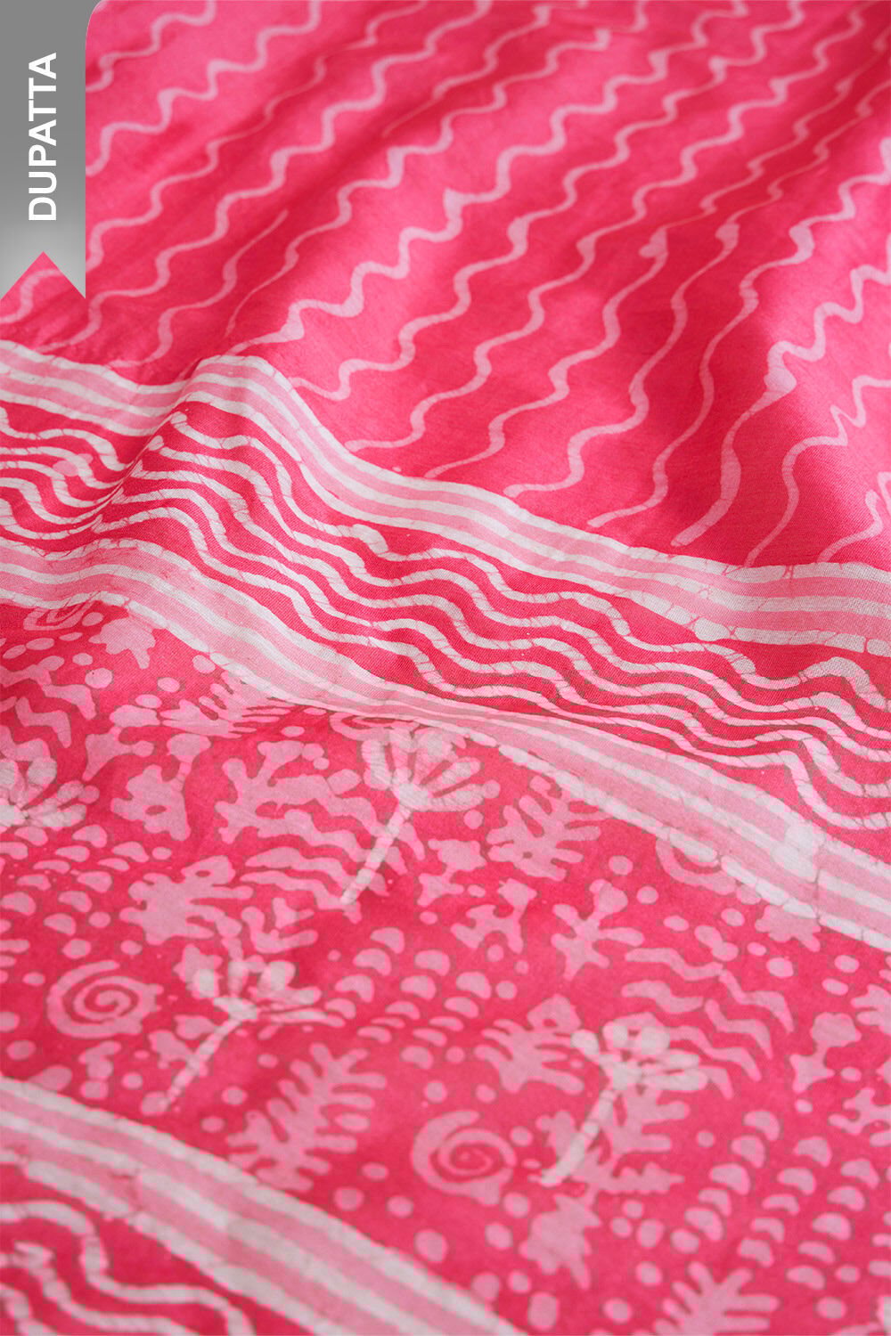 Light Pink Block Printed Pure Silk Cotton Suit Set image number null