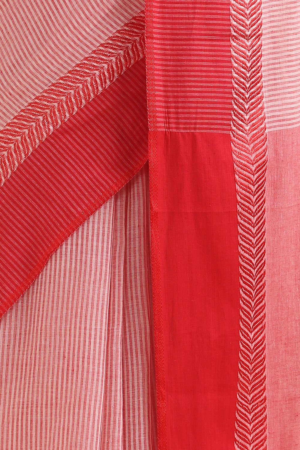 Red Pure Cotton Bengal Saree image number null