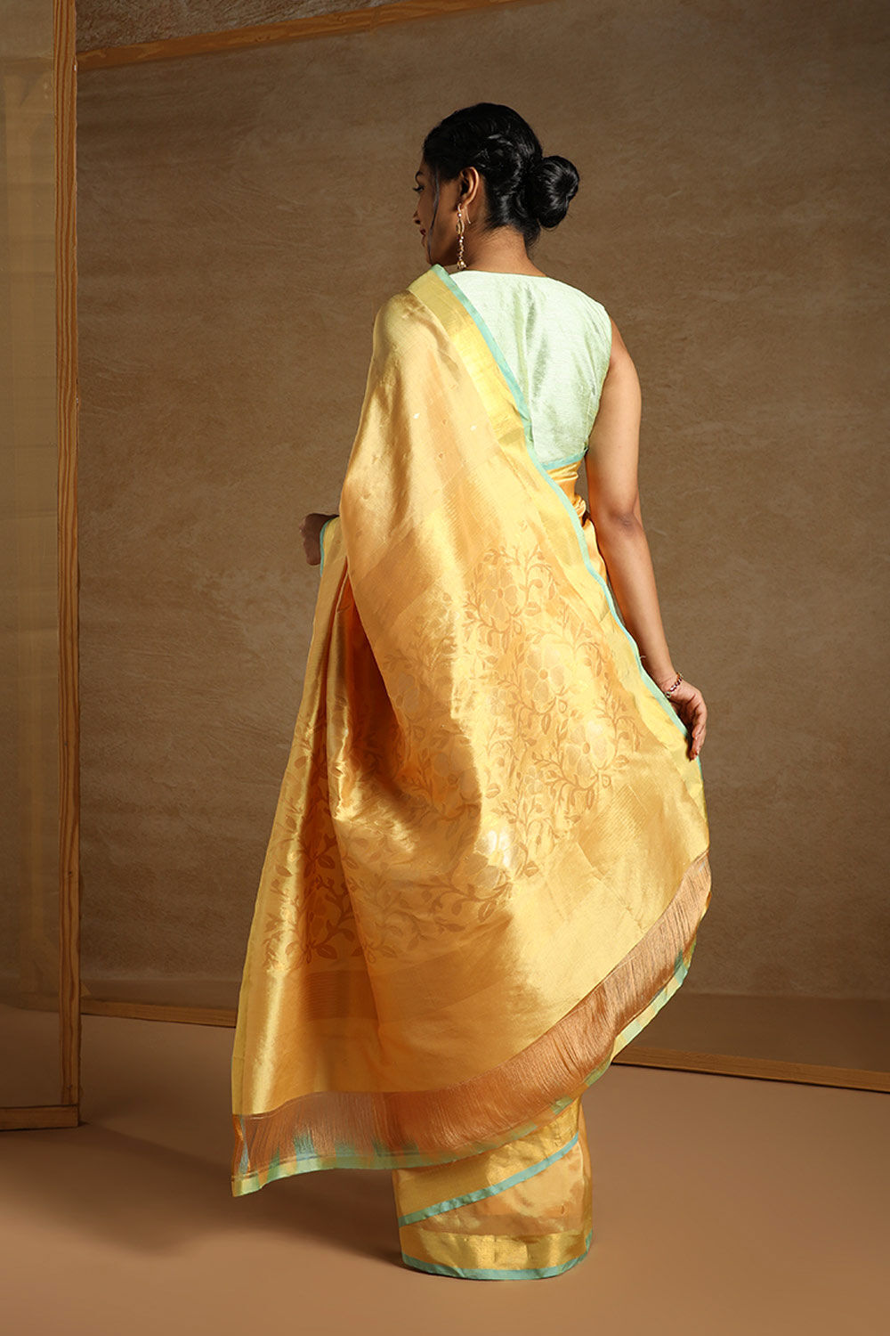 Yellow Pure Silk Uppada Jamdani Saree image number null