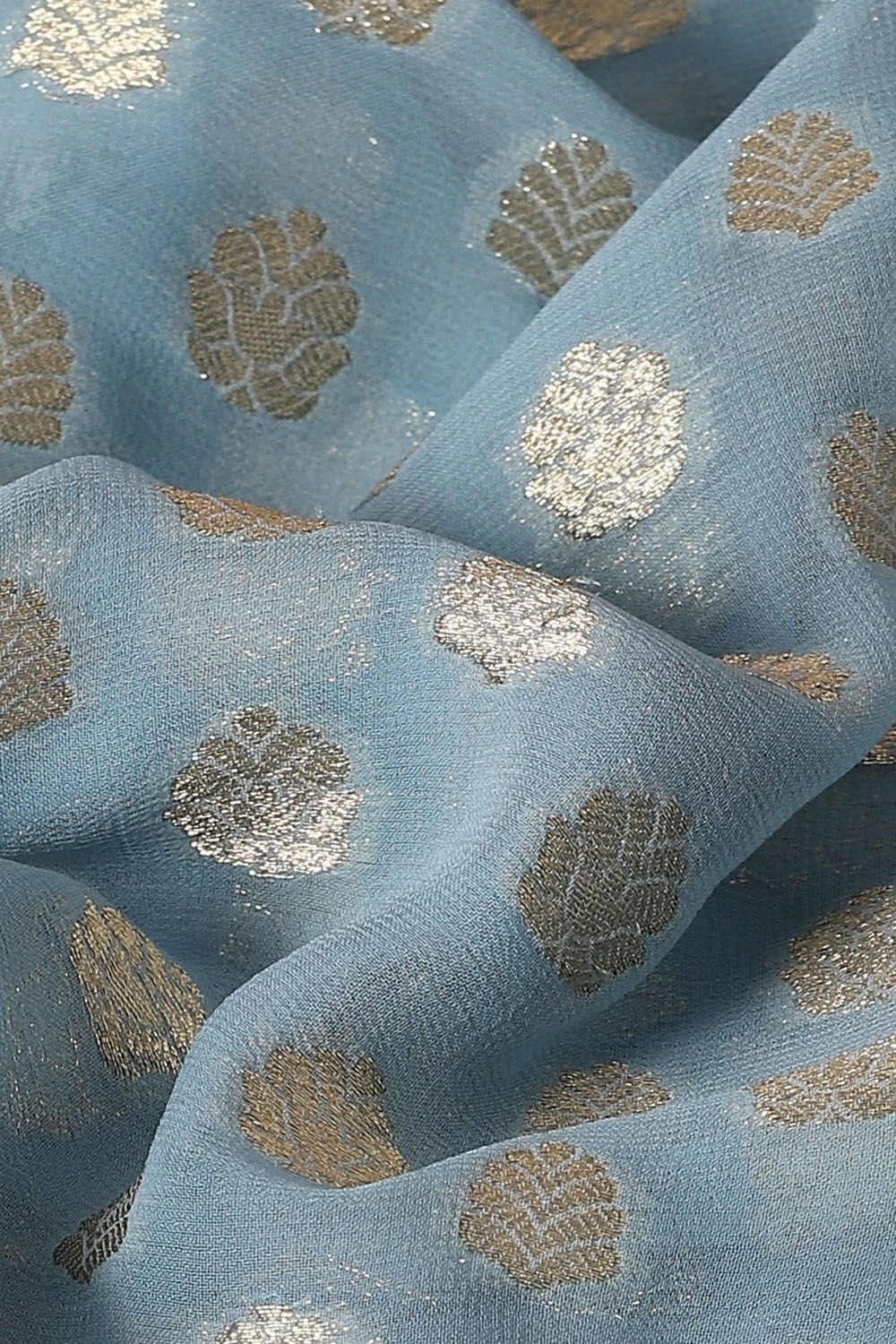 Blue Viscose Pure Georgette Banarasi Saree image number null