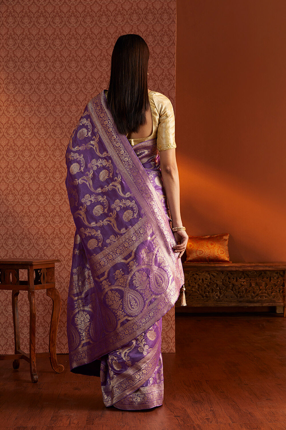 Purple Woven Luxe Saree image number null