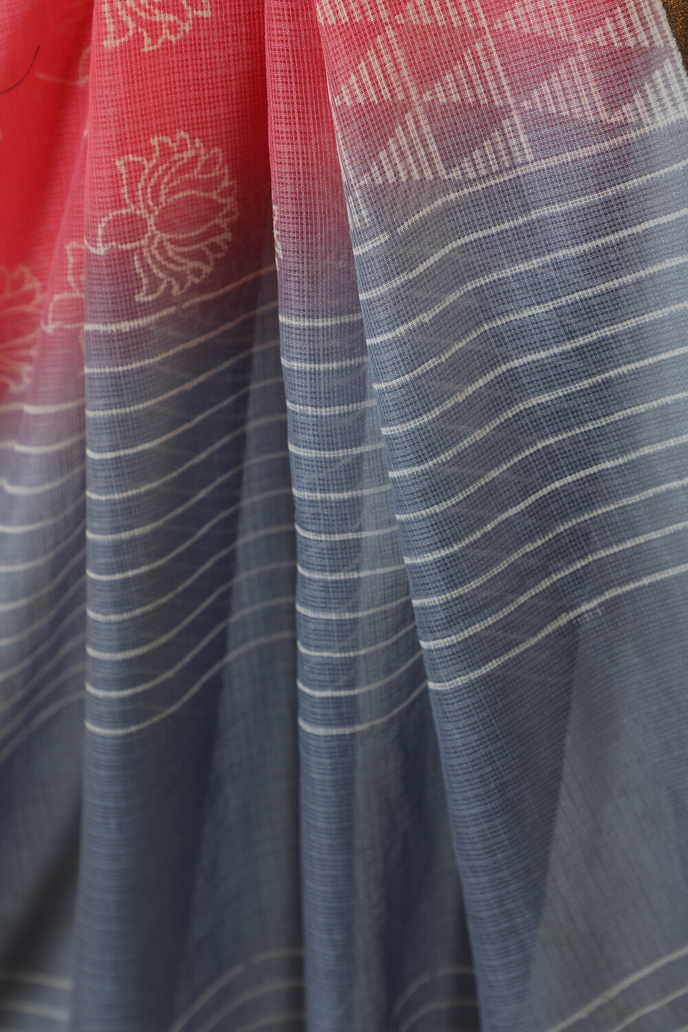 Pink Rajasthan Block Printed Pure Silk Kota Saree image number null