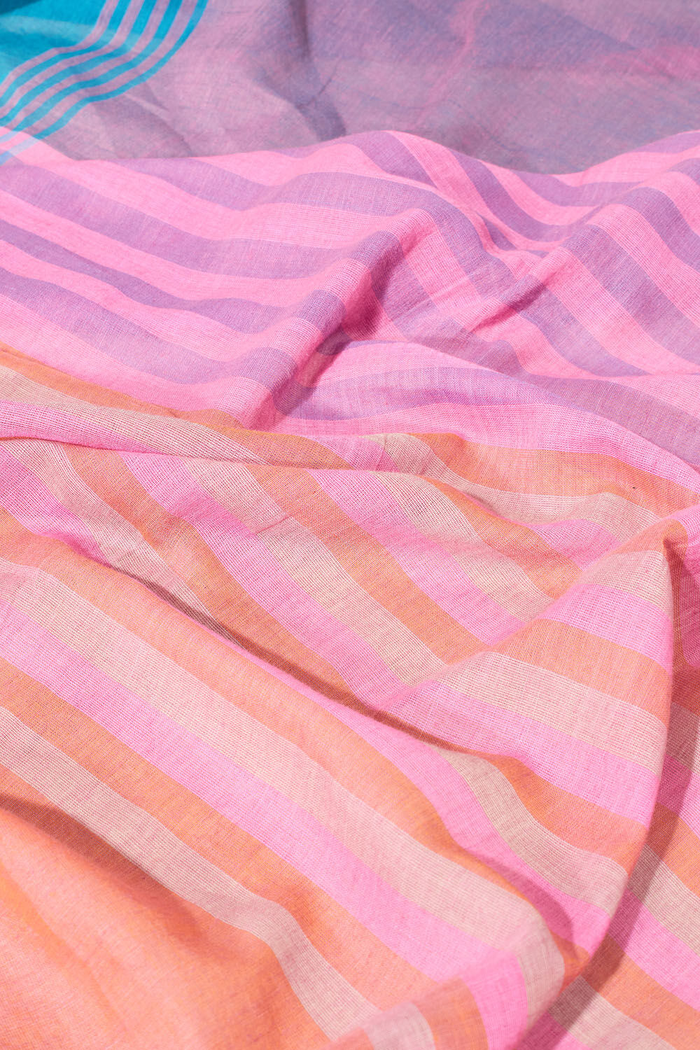 Blue Woven Pure Cotton Bengal Saree image number null