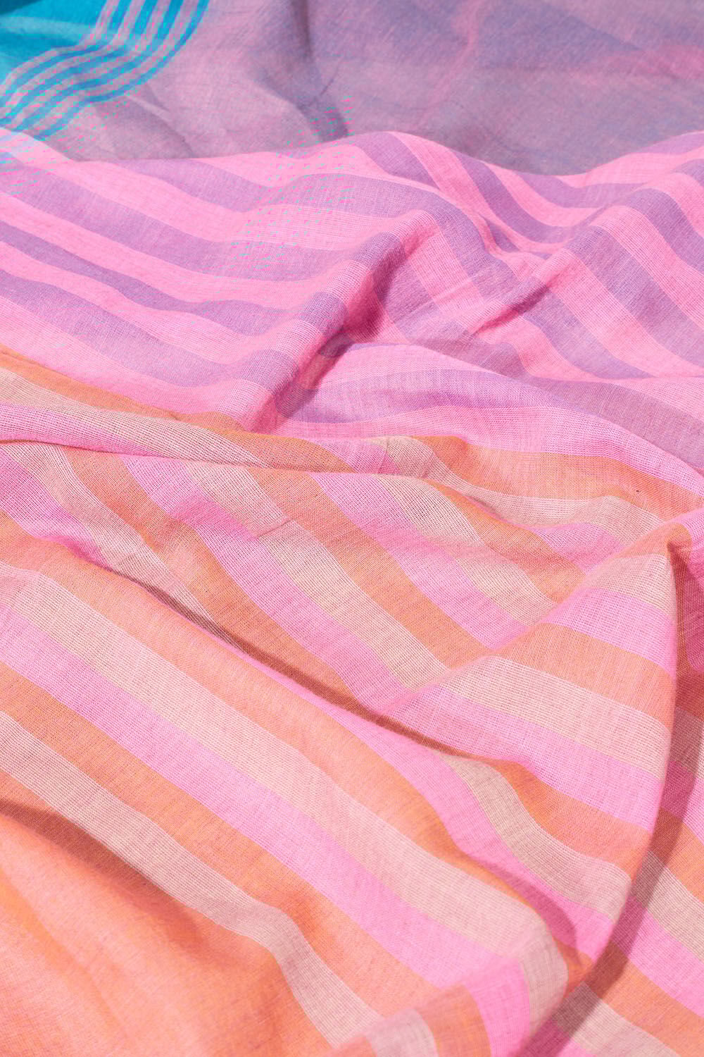 Blue Woven Pure Cotton Bengal Saree image number null
