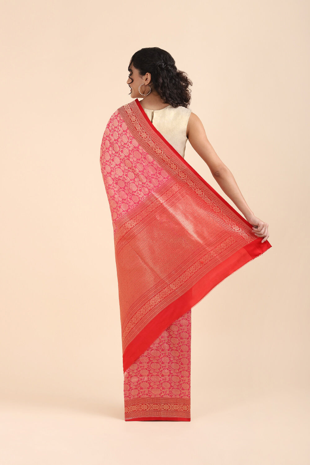 Pink Pure Silk Banarasi Brocade Saree image number null