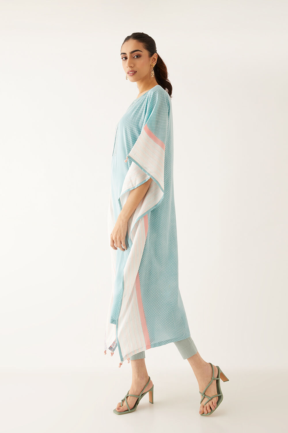 Blue Viscose Printed Sanganeri Kurta image number null