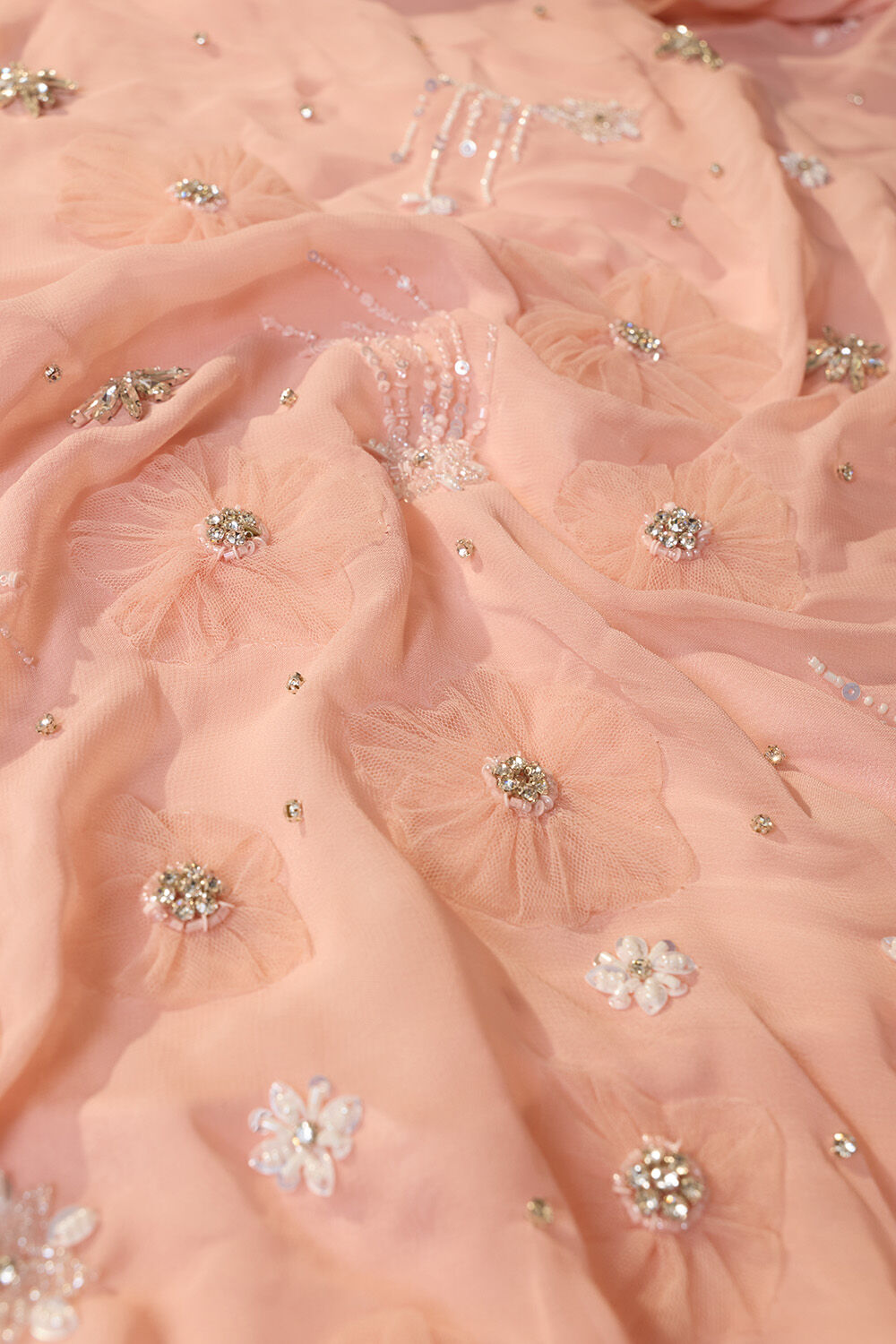 Light Pink Viscose Georgette Embroidered Saree image number null