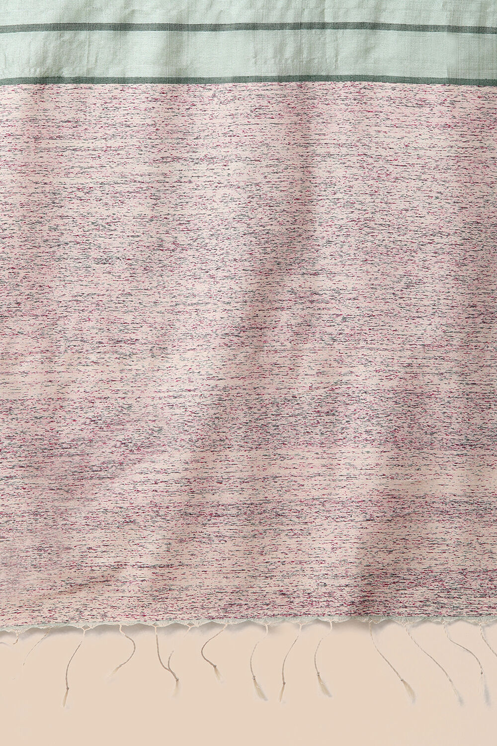 Green Pure Tussar Silk Woven Saree image number null
