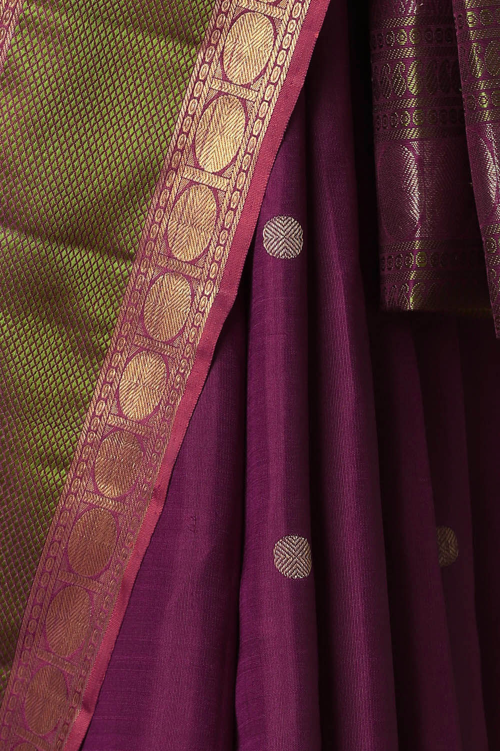 Dark Pink Pure Silk Kanjivaram Saree image number null