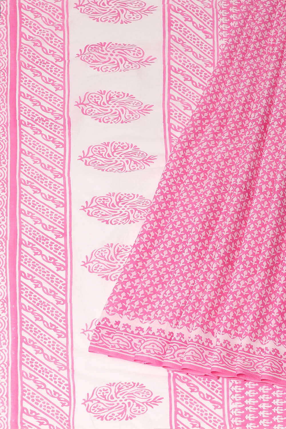 Pink Pure Cotton Sanganeri Printed Saree image number null